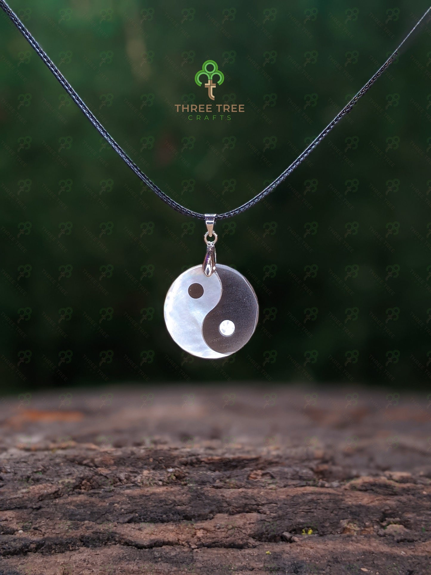 Three Tree Crafts Bracelet Howlite and Volcanic Rock Adjustable Yin Yang Bracelet(s) Style 2 & Necklace