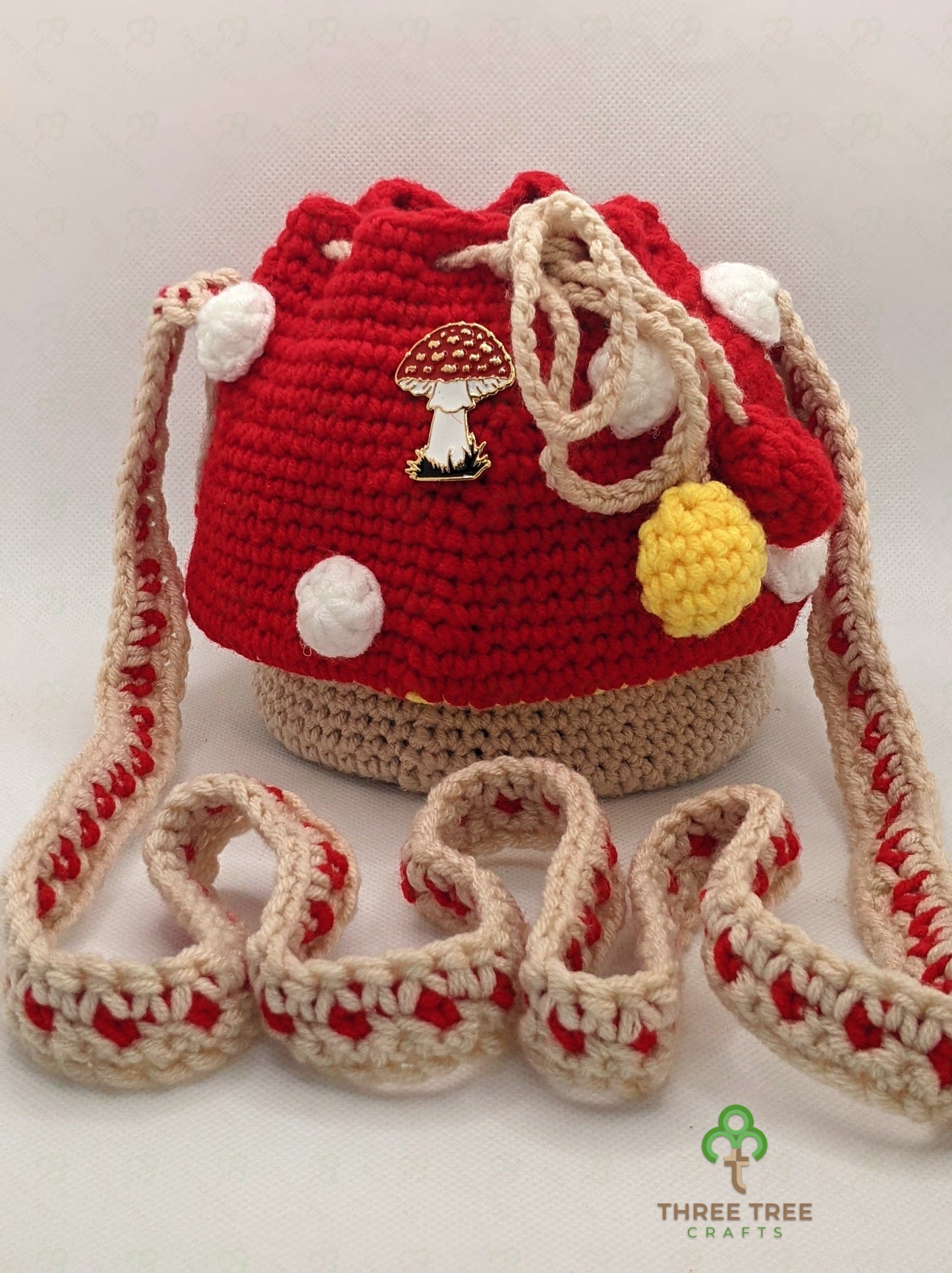 Three Tree Crafts Handbags Hand Knit Mushroom Handbag