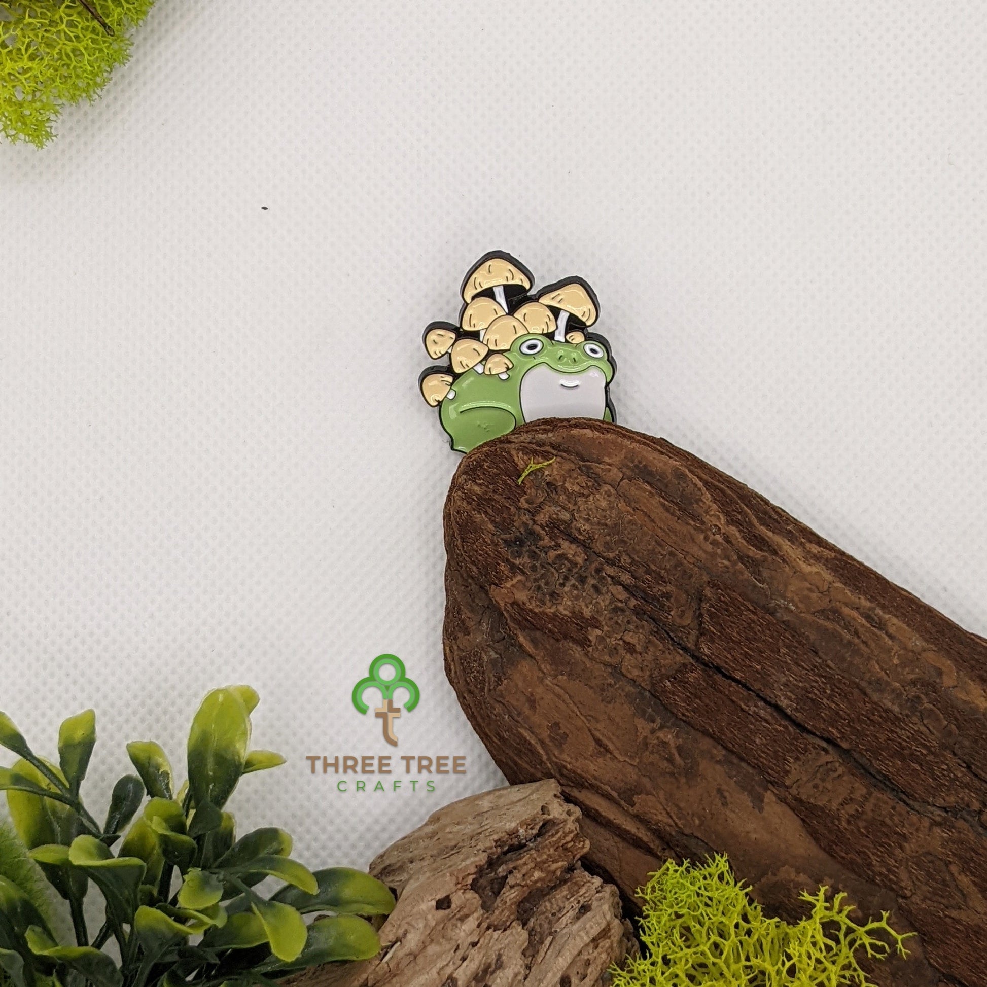Three Tree Crafts Mushroom Frog Pin