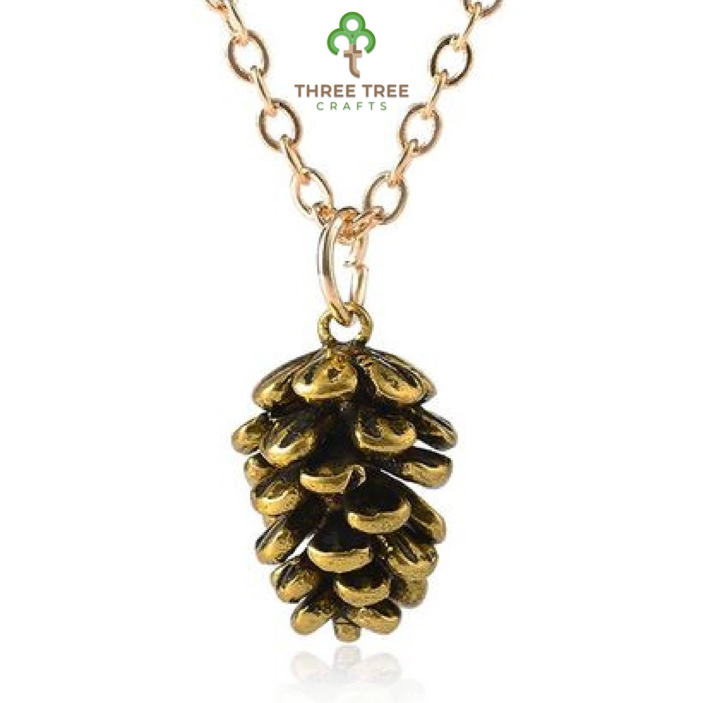 Three Tree Crafts Pinecone Necklace & Earrings Necklace Only