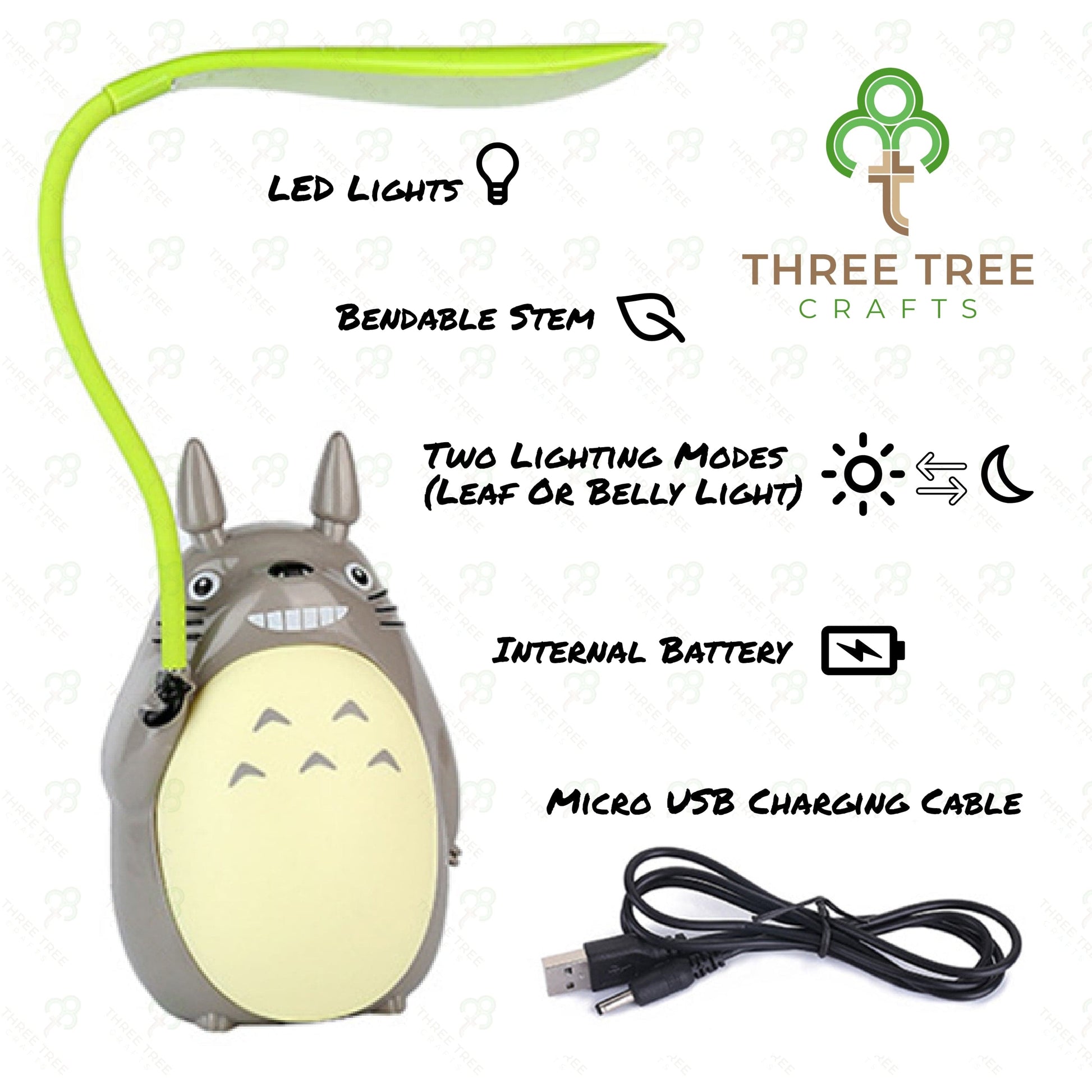 Three Tree Crafts Totoro Inspired LED Desk Lamp