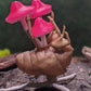 threetreecrafts Sculptures & Statues Cicada Nymph with Red Mushrooms & Mycelium Stand